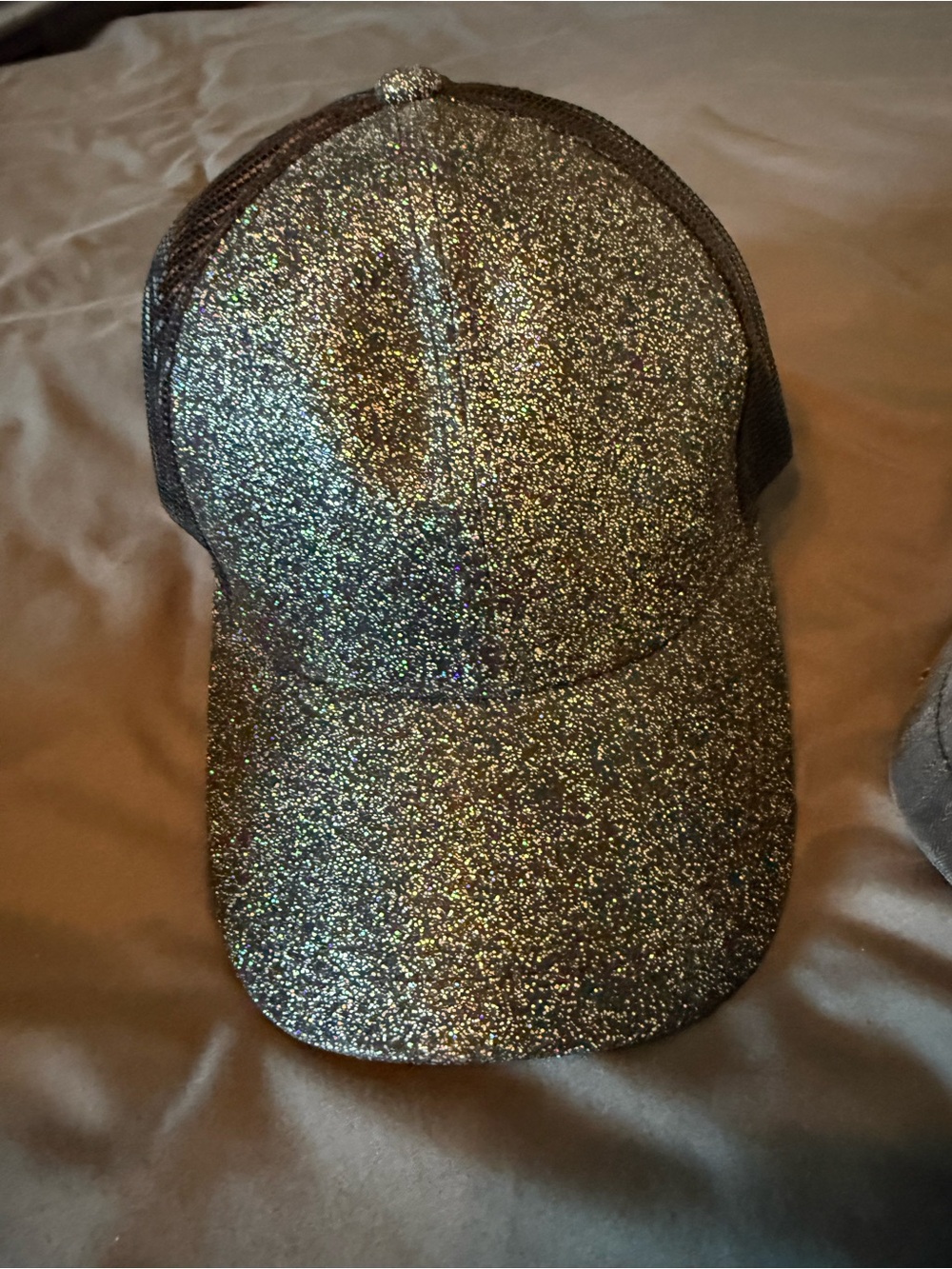 Glitter Sparkle Trucker Cap - Silver